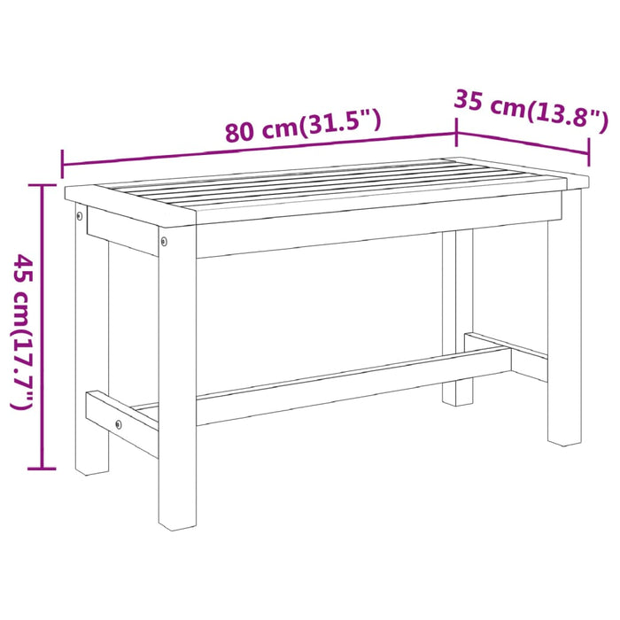 Bancă de grădină 80x35x45 cm, lemn masiv de acacia - WALTI WALTI