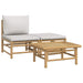 Set mobilier de grădină cu perne gri deschis, 3 piese, bambus - WALTI WALTI