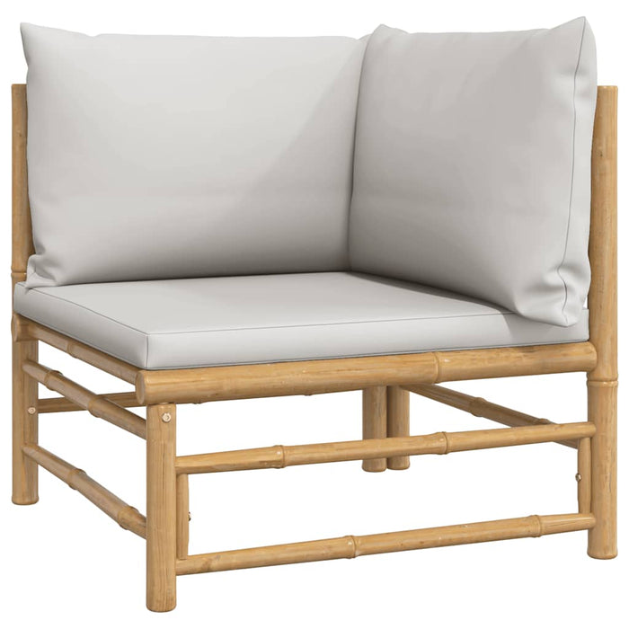 Set mobilier de grădină cu perne gri deschis, 2 piese, bambus - WALTI WALTI