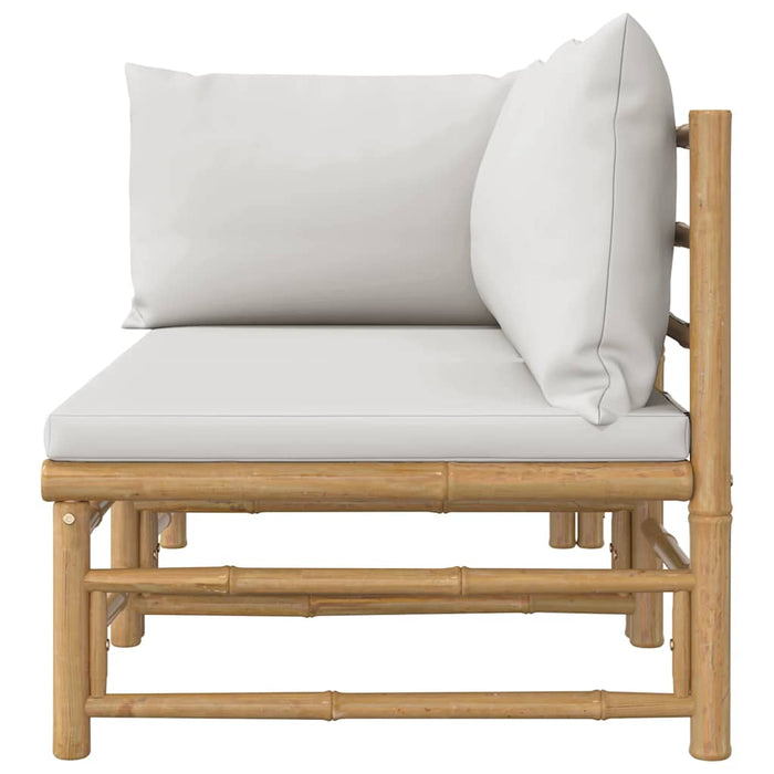 Set mobilier de grădină cu perne gri deschis, 2 piese, bambus - WALTI WALTI