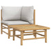 Set mobilier de grădină cu perne gri deschis, 2 piese, bambus - WALTI WALTI