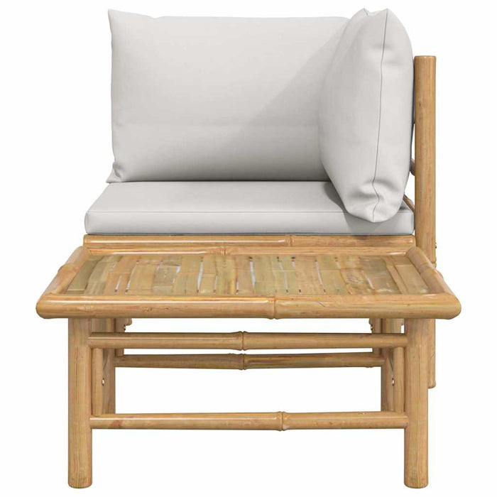 Set mobilier de grădină cu perne gri deschis, 2 piese, bambus - WALTI WALTI