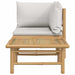 Set mobilier de grădină cu perne gri deschis, 2 piese, bambus - WALTI WALTI