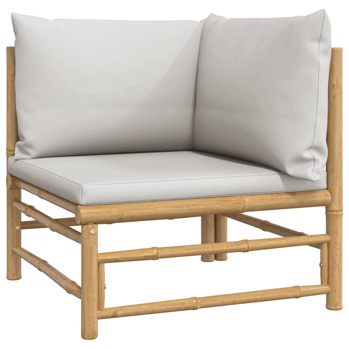 Set mobilier de grădină cu perne gri deschis, 2 piese, bambus - WALTI WALTI