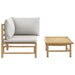 Set mobilier de grădină cu perne gri deschis, 2 piese, bambus - WALTI WALTI