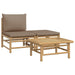 Set mobilier de grădină cu perne gri taupe, 3 piese, bambus - WALTI WALTI