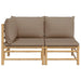Set mobilier de grădină cu perne gri taupe, 2 piese, bambus - WALTI WALTI