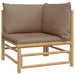 Set mobilier de grădină cu perne gri taupe, 2 piese, bambus - WALTI WALTI