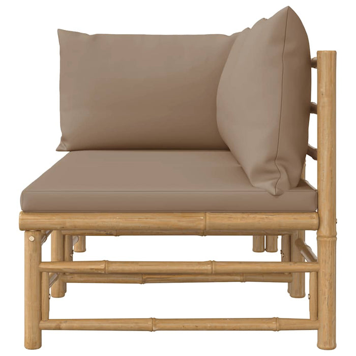 Set mobilier de grădină cu perne gri taupe, 2 piese, bambus - WALTI WALTI