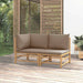 Set mobilier de grădină cu perne gri taupe, 2 piese, bambus - WALTI WALTI
