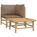 Set mobilier de grădină cu perne gri taupe, 2 piese, bambus - WALTI WALTI