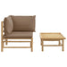 Set mobilier de grădină cu perne gri taupe, 2 piese, bambus - WALTI WALTI