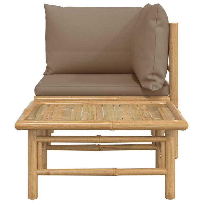Set mobilier de grădină cu perne gri taupe, 2 piese, bambus - WALTI WALTI