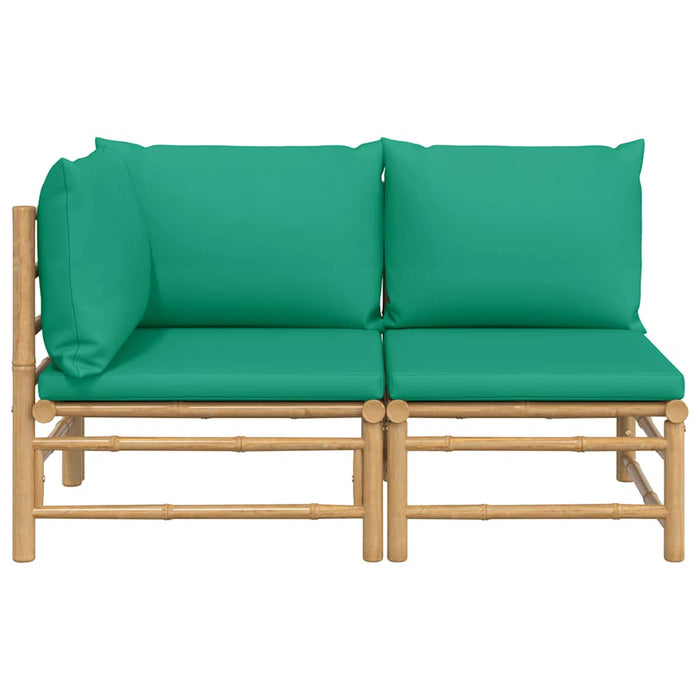 Set mobilier de grădină cu perne verzi, 2 piese, bambus - WALTI WALTI