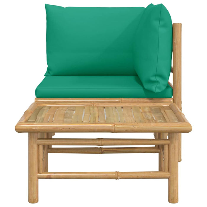 Set mobilier de grădină cu perne verzi, 2 piese, bambus - WALTI WALTI
