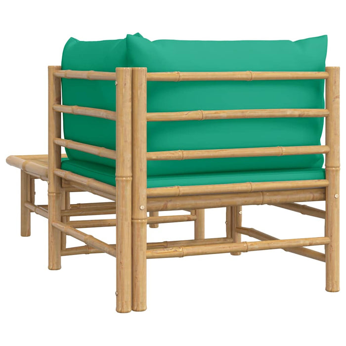 Set mobilier de grădină cu perne verzi, 2 piese, bambus - WALTI WALTI