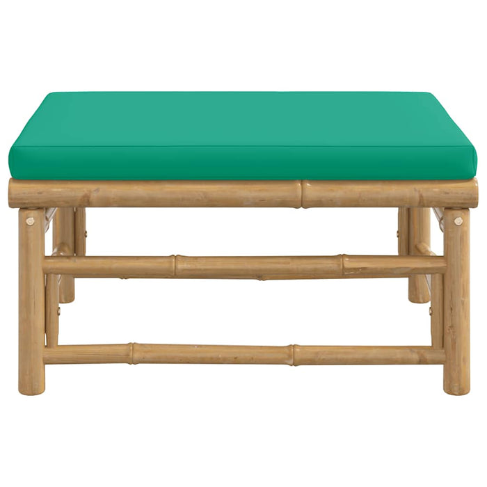 Taburet de grădină, pernă verde, bambus - WALTI WALTI
