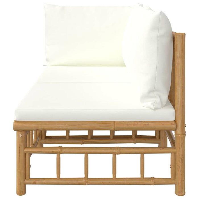 Set mobilier de grădină cu perne alb crem, 2 piese, bambus - WALTI WALTI