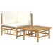 Set mobilier de grădină cu perne alb crem, 2 piese, bambus - WALTI WALTI