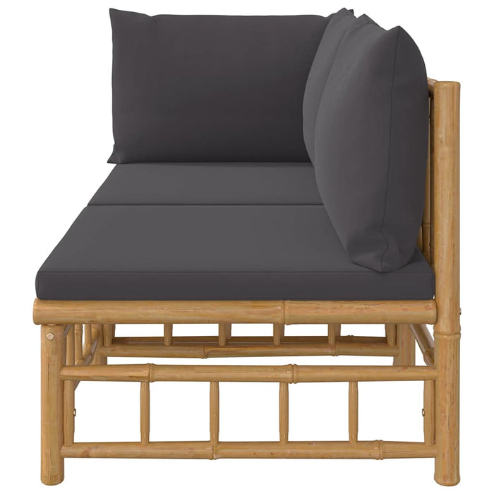 Set mobilier de grădină cu perne gri închis, 2 piese, bambus - WALTI WALTI