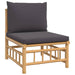 Set mobilier de grădină cu perne gri închis, 2 piese, bambus - WALTI WALTI