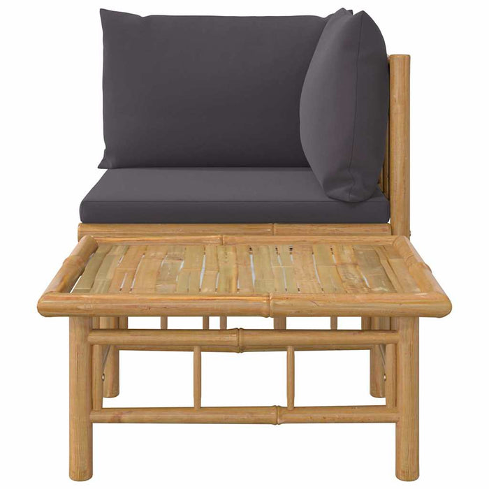 Set mobilier de grădină cu perne gri închis, 2 piese, bambus - WALTI WALTI
