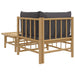 Set mobilier de grădină cu perne gri închis, 2 piese, bambus - WALTI WALTI