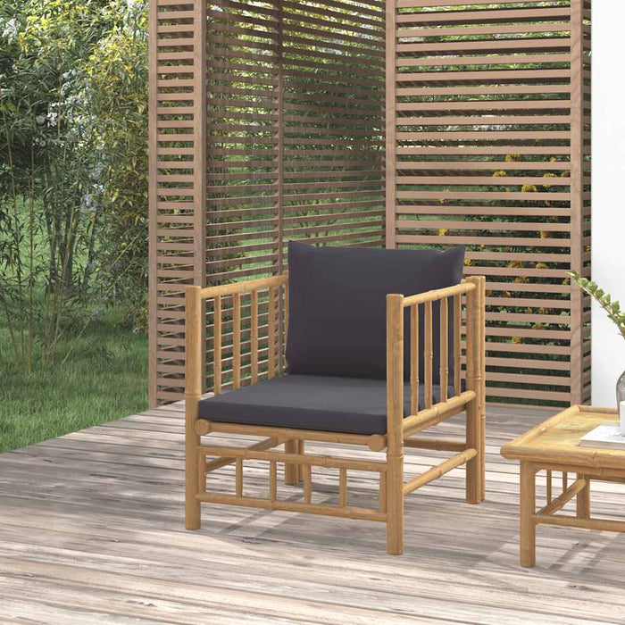 Canapea de grădină, perne gri închis, bambus - WALTI WALTI
