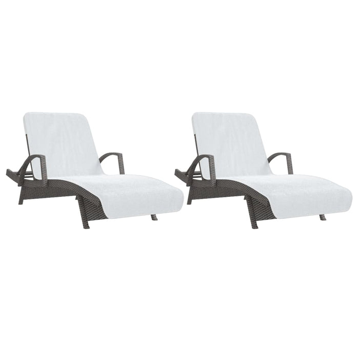 Prosoape de plajă, 2 buc., alb, 75x200 cm, textil 400 GSM - WALTI WALTI