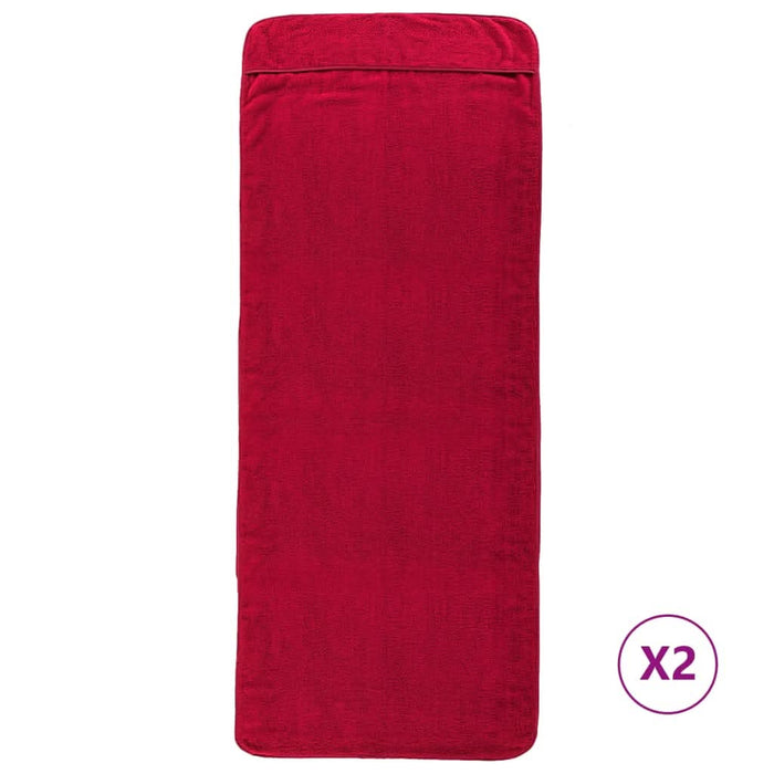 Prosoape de plajă, 2 buc., vișiniu, 60x135 cm, textil 400 GSM - WALTI WALTI