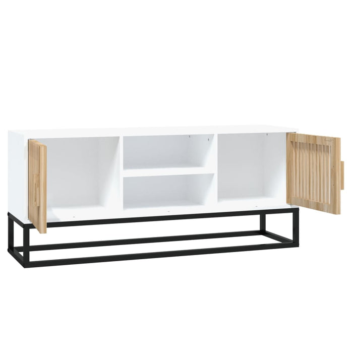 Comodă TV, alb, 105x30x45 cm, lemn prelucrat & fier - WALTI WALTI