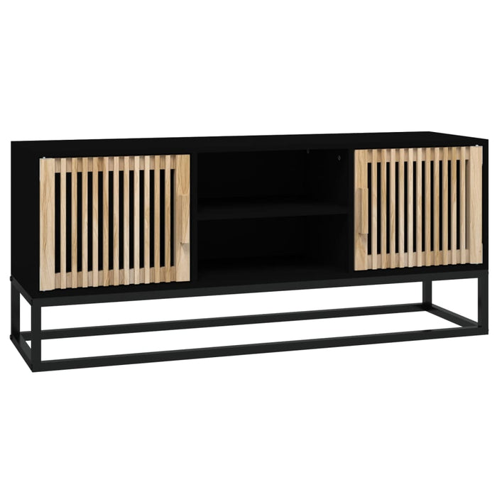 Comodă TV, negru, 105x30x45 cm, lemn prelucrat & fier WALTI