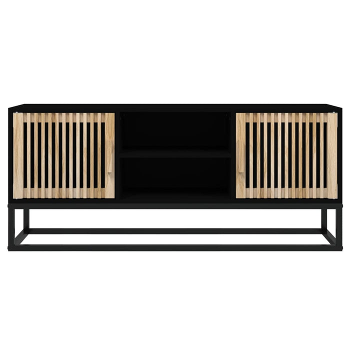 Comodă TV, negru, 105x30x45 cm, lemn prelucrat & fier WALTI