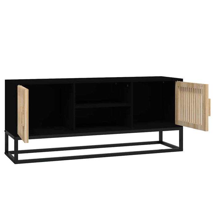 Comodă TV, negru, 105x30x45 cm, lemn prelucrat & fier WALTI
