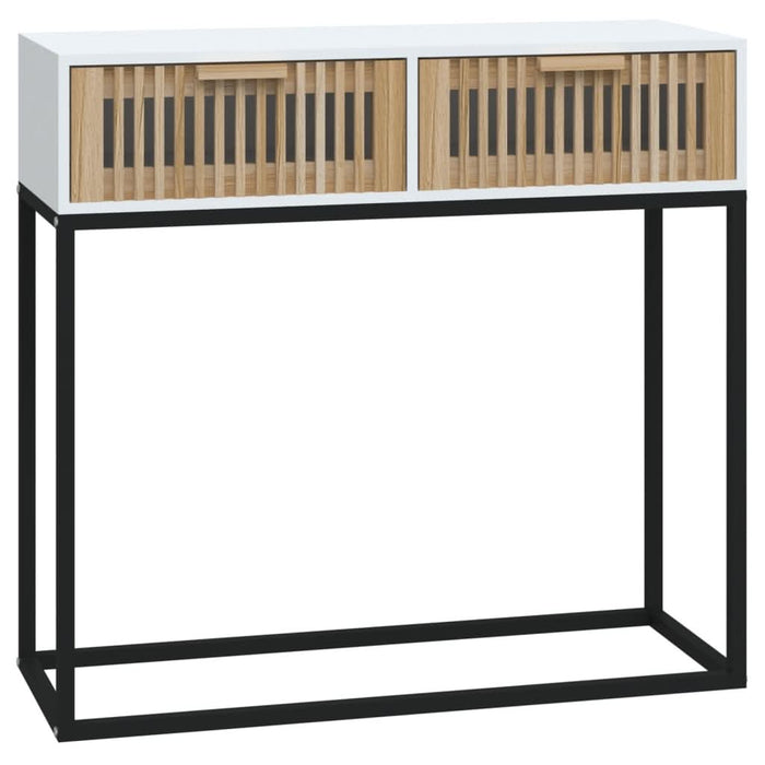 Masă de consolă albă 80x30x75 cm din lemn de lemn și fier - WALTI WALTI
