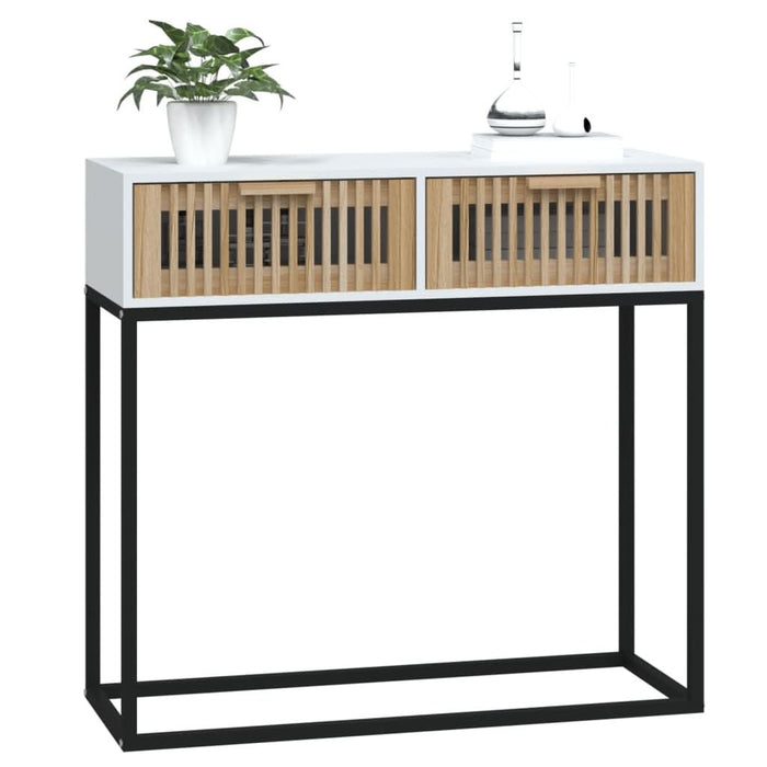 Masă de consolă albă 80x30x75 cm din lemn de lemn și fier - WALTI WALTI