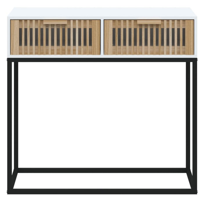 Masă de consolă albă 80x30x75 cm din lemn de lemn și fier - WALTI WALTI