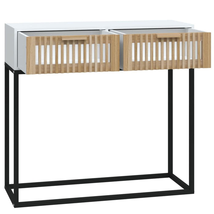 Masă de consolă albă 80x30x75 cm din lemn de lemn și fier - WALTI WALTI