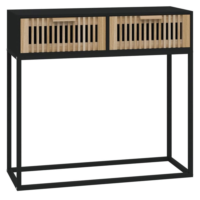 Masă consolă, negru, 80x30x75 cm, lemn prelucrat și fier - WALTI WALTI