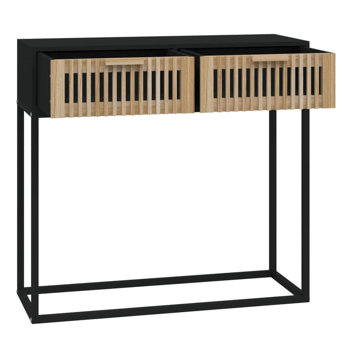 Masă consolă, negru, 80x30x75 cm, lemn prelucrat și fier - WALTI WALTI