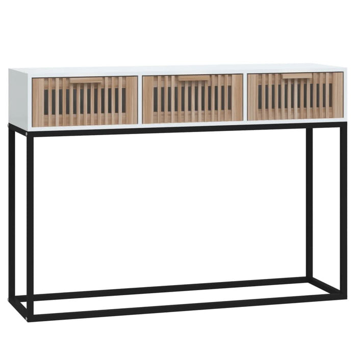 Masă consolă, alb, 105x30x75 cm, lemn prelucrat și fier - WALTI WALTI