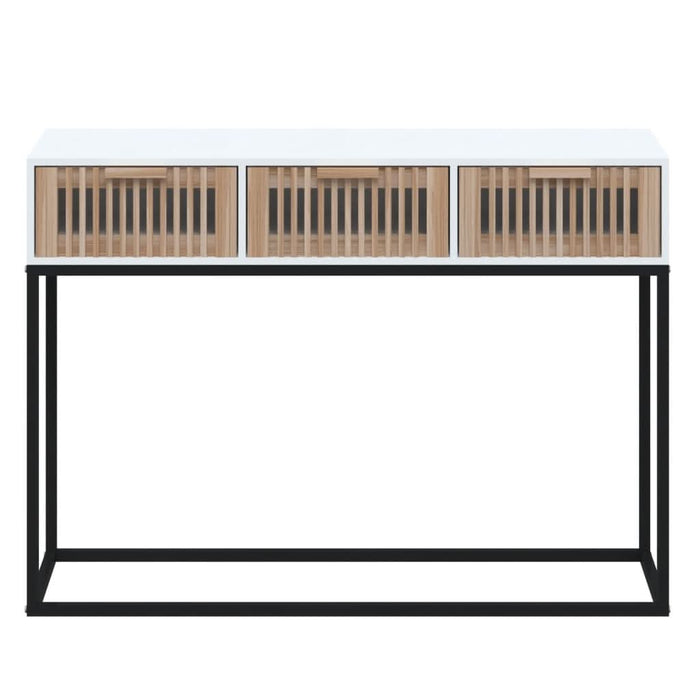 Masă consolă, alb, 105x30x75 cm, lemn prelucrat și fier - WALTI WALTI