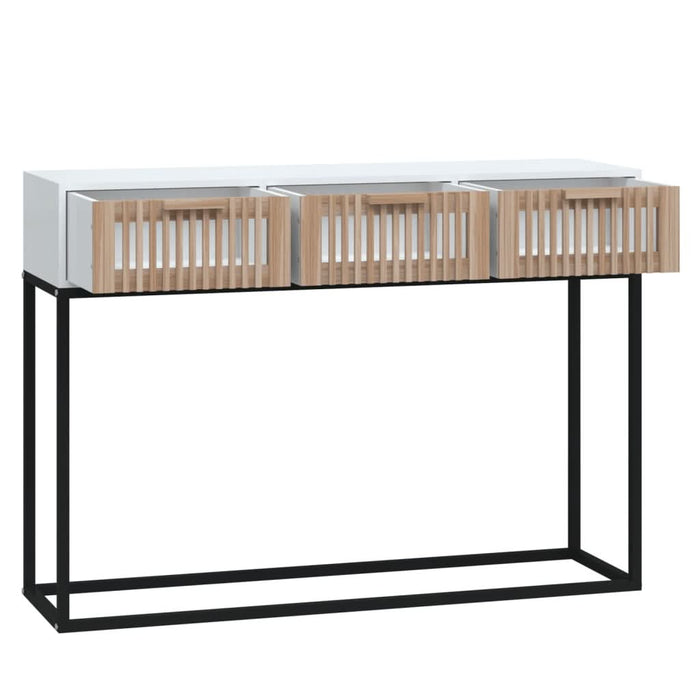 Masă consolă, alb, 105x30x75 cm, lemn prelucrat și fier - WALTI WALTI