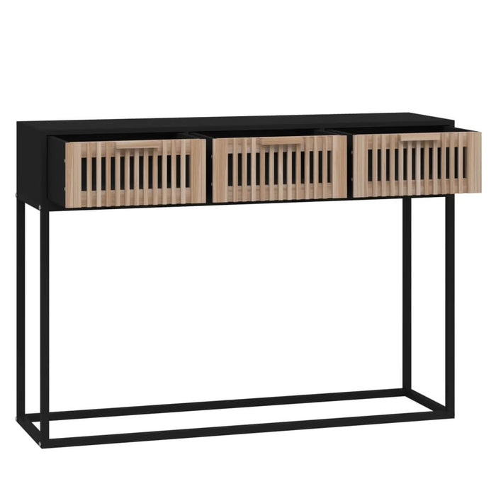 Masă consolă, negru, 105x30x75 cm, lemn prelucrat și fier - WALTI WALTI
