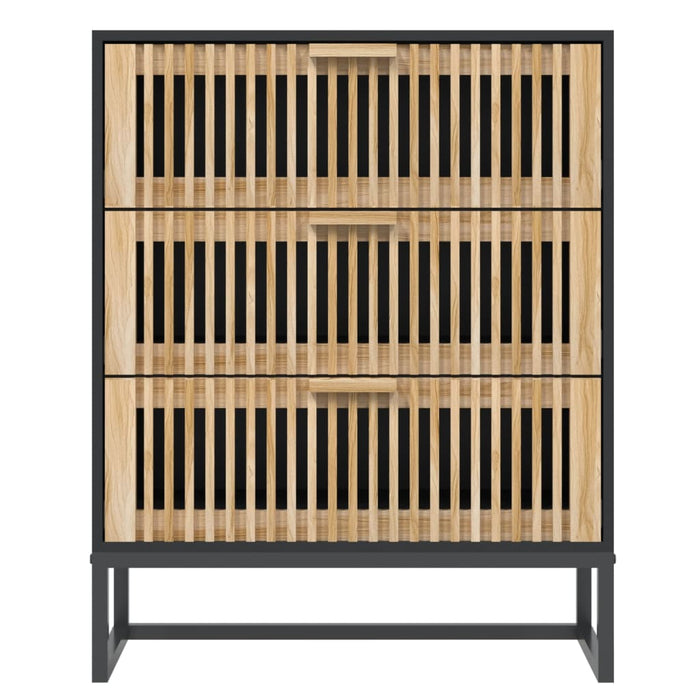 Dulap, negru, 60x30x75 cm, lemn prelucrat WALTI