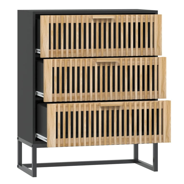 Dulap, negru, 60x30x75 cm, lemn prelucrat WALTI