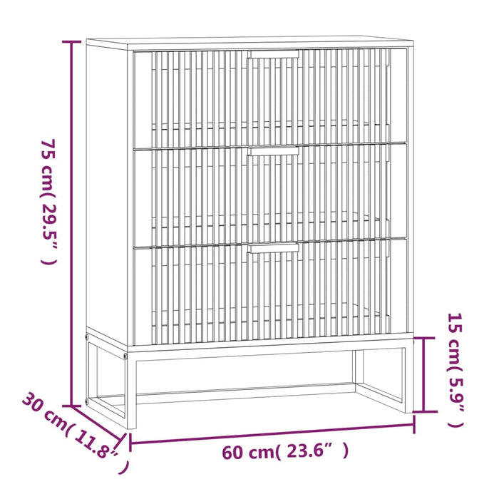 Dulap, negru, 60x30x75 cm, lemn prelucrat WALTI