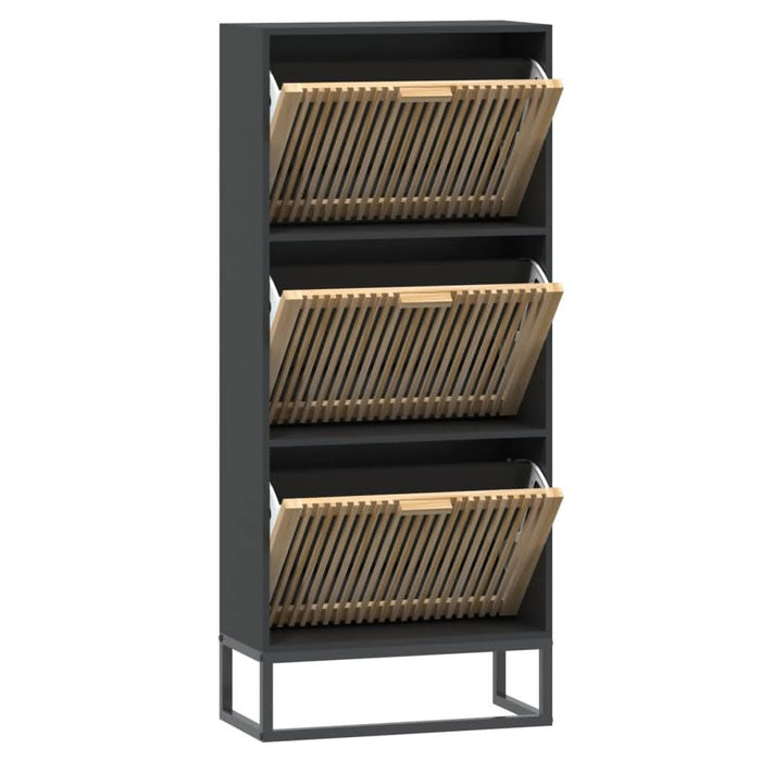 Pantofar, negru, 52x25x120 cm, lemn prelucrat - WALTI WALTI