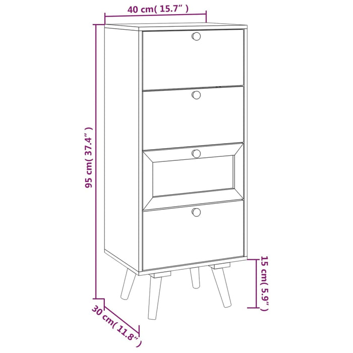 Dulapuri cu sertare 40x30x95 cm, lemn prelucrat WALTI