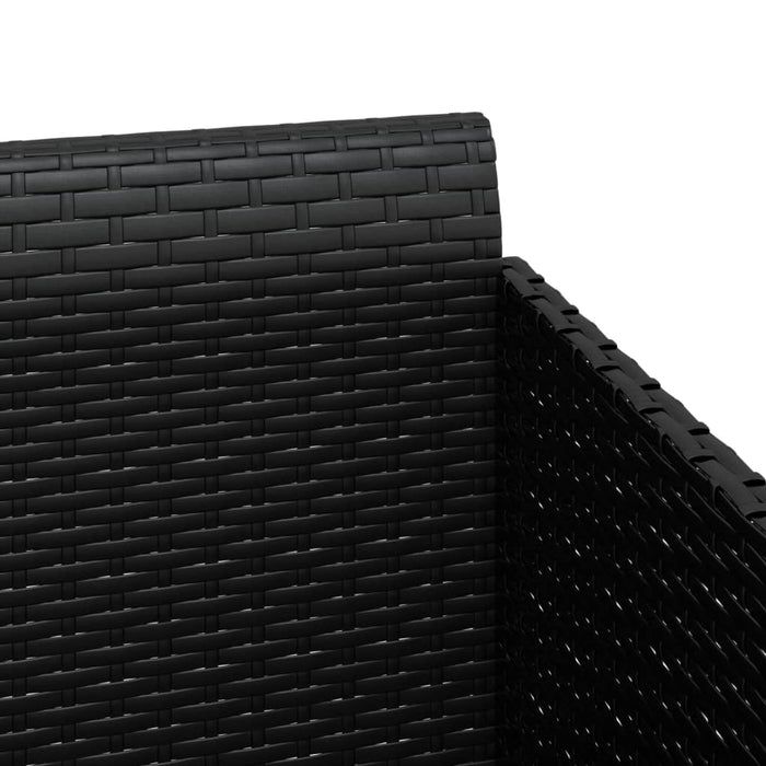 Șezlong cu perne, negru, 182x118x63 cm, poliratan - WALTI WALTI